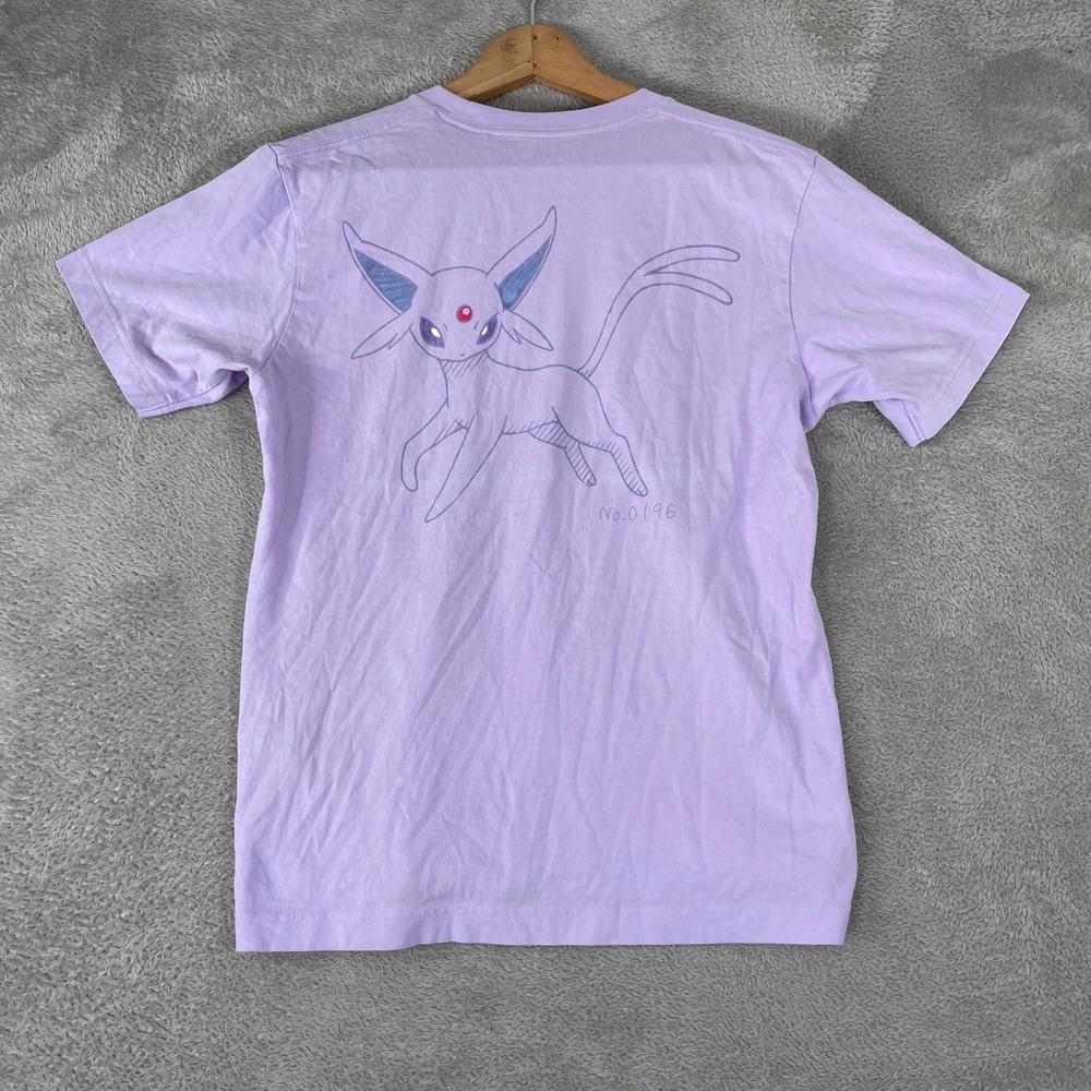 Uniqlo Pokemon Espeon Shirt Mens Small Purple Anime Eeveelution Sketch